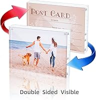 Vista 3 de Marco de fotos acrílico, transparente, independiente de doble cara de 0.78 pulgadas de grosor, sin marco, marcos de fotos magnéticos para escritorio