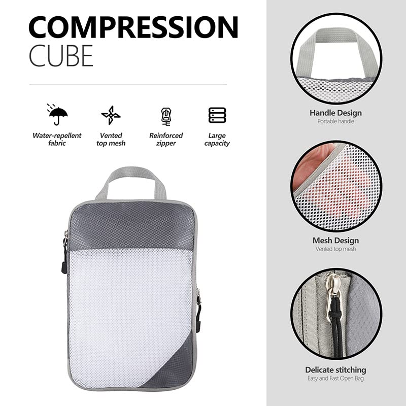 UTELKA Set Organizer Valigia 6/8/9 Cubi di Imballaggio da Viaggio Set di Pezzi, Cubi Multifunzione Organizzatore Bagaglio da Viaggio Impermeabile Borsa di Compressione