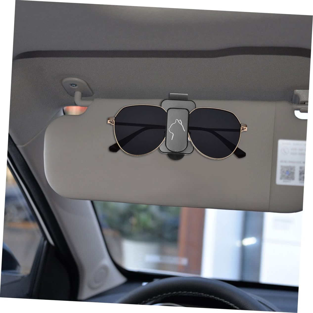 iplusmile 10pezzi Clip Porta Occhiali da Sole per Auto Supporto Visiera Design Elegante e Compatto e Carte Facile Installazione e Accesso Veloce