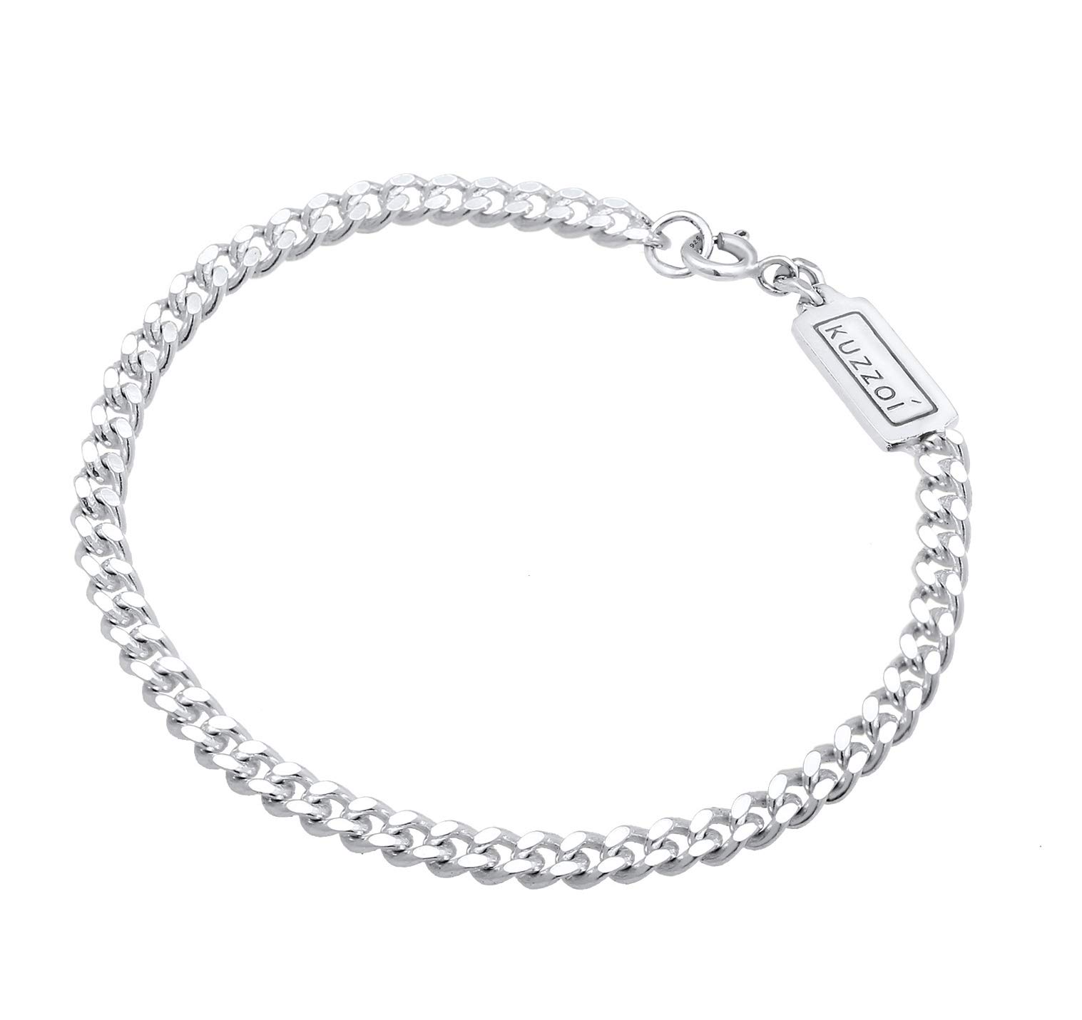 Kuzzoi Buddha Silber-Armband Herren 925 Silber Panzerarmband (5 mm)