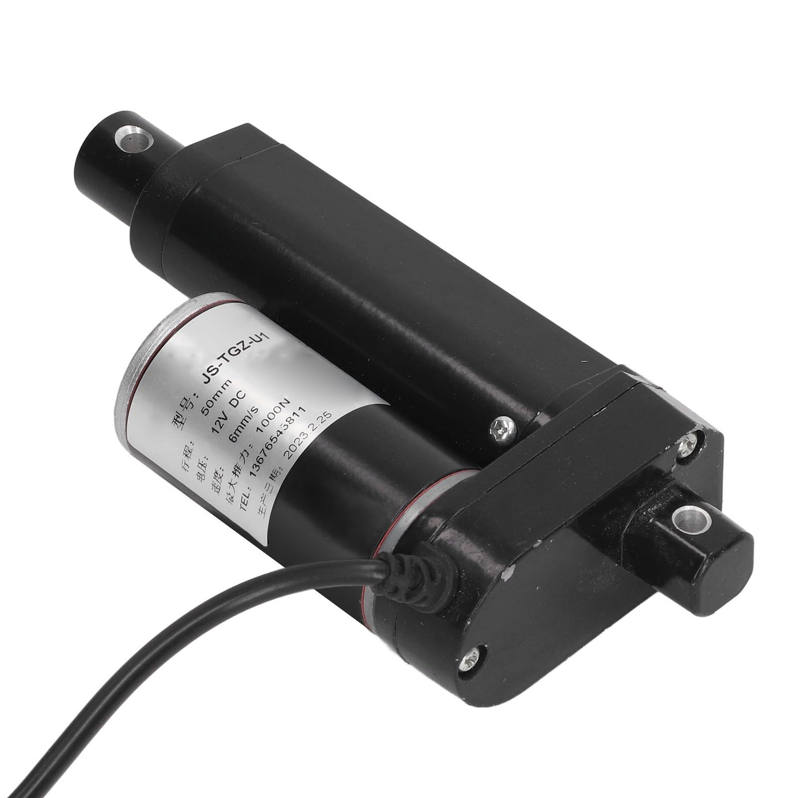 FTVOGUE Siłownik Elektryczny Siłownik Liniowy 12 V, Silnik z przekładnią metalową Mały Liniowy 1000 N Skok 50 Mm z Pilotem Zdalnego Sterowania do Automatyzacji Urządzenie do Otwierania Drzwi