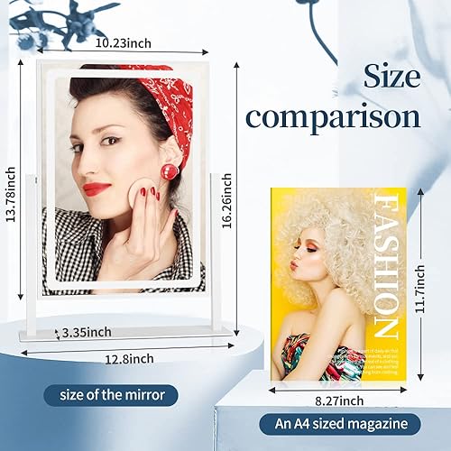 Miniatura 5 de Espejo de maquillaje iluminado, espejo de tocador Hollywood con luces, control táctil, 3 modos de iluminación de color para dormitorio, espejo de