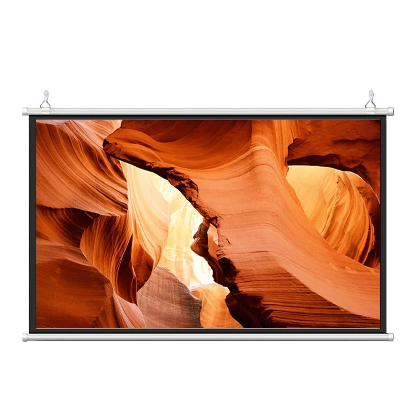 Pantalla De Proyección 30" , 40" , 50" , 60" , 72", Manual Enrollable,Pantalla De Proyección Montaje En Pared O Techo Para Cine En Casa Oficina Interior Y Exterior Blanco，Pantalla Proyector Enrollable