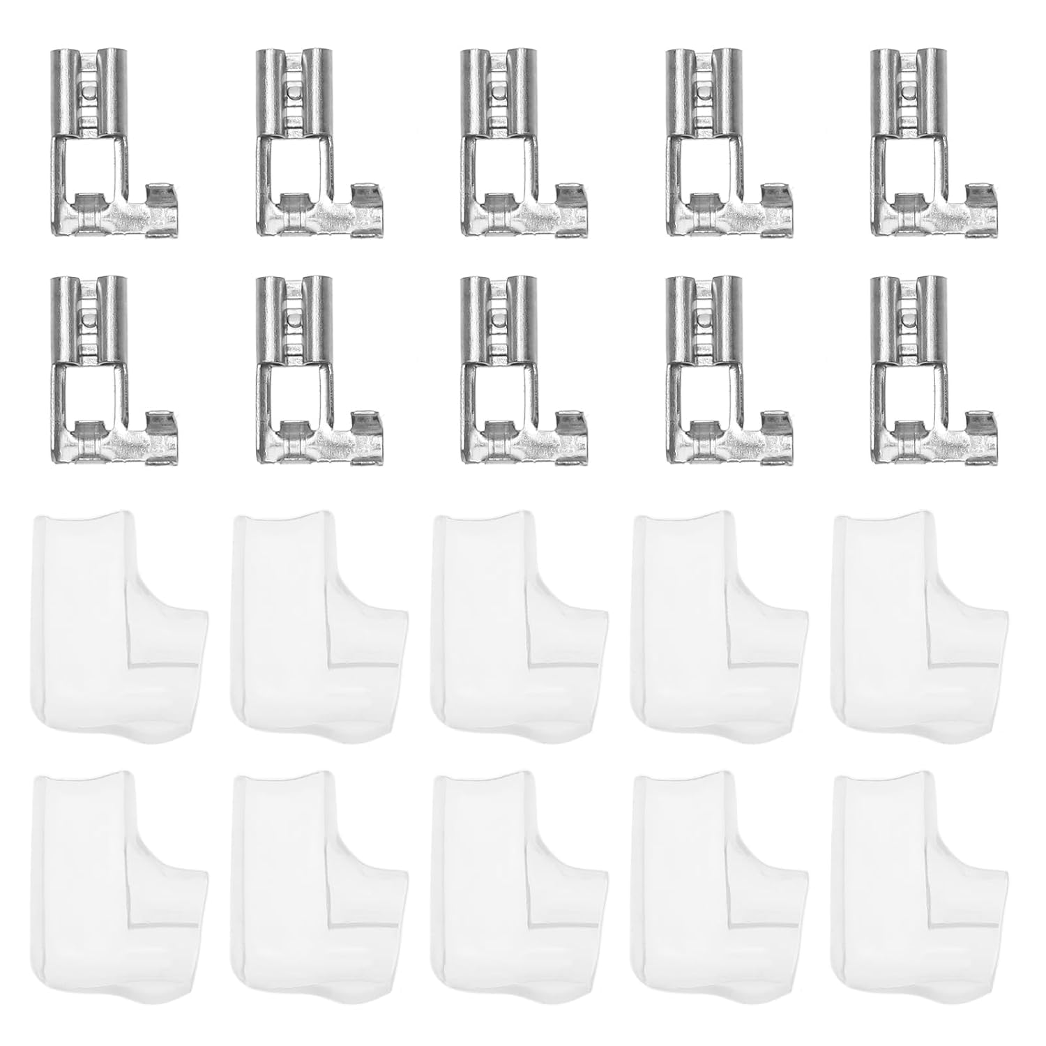 50 connettori a crimpare da 6,3 mm, connettori piatti ad angolo di 90°, con 50 manicotti isolati, capicorda per dispositivi, interruttori, quad, scooter, barca, elettrodomestici