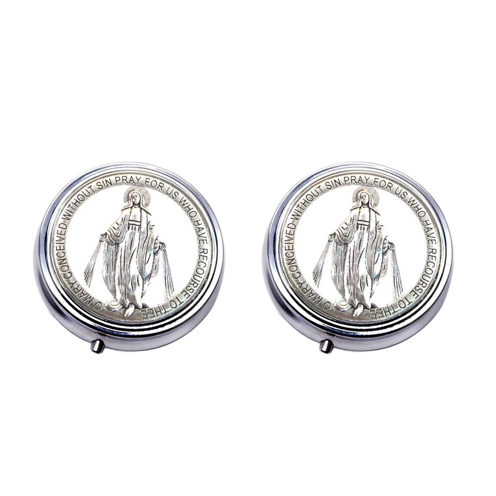 YWLUUOO Rosary Jewelry Box Metal Religious Box Catholic Roman Rosary Keepsakes Case Prayer Bead Eucharistic or Prayer Cards