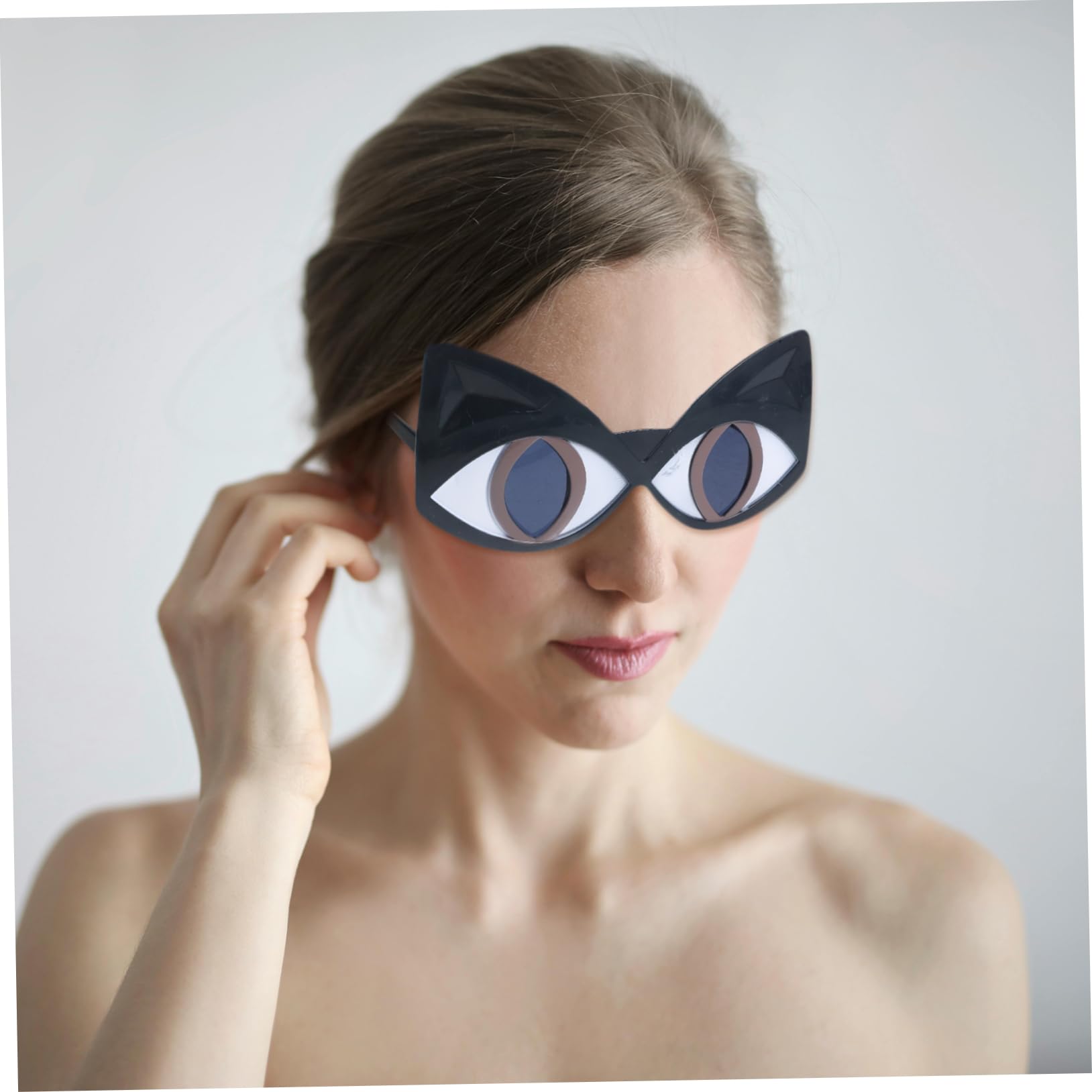 CONGARTENO 2Pairs Funny Cat Eye Sunglasses Irregular Oversized Chic Glasses for Costume Parties Ergonomic Design for Comfortable Wear present for