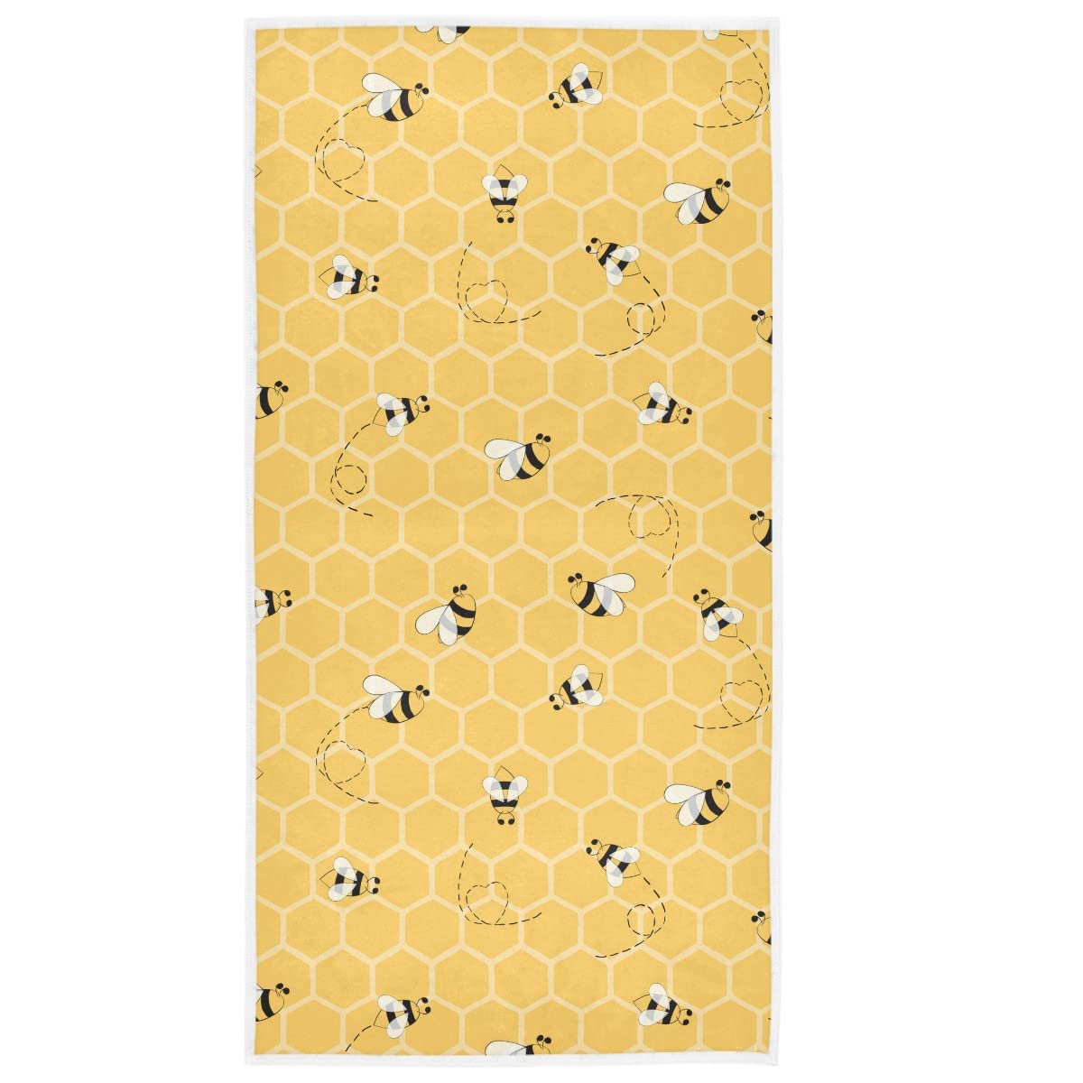 Funny Bees Honey Hand Bath Towel Shower Towels Set Yellow Bumblebee Beehive Kitchen Hanging Gym Fingertip Bathroom Towel Highly Absorbent