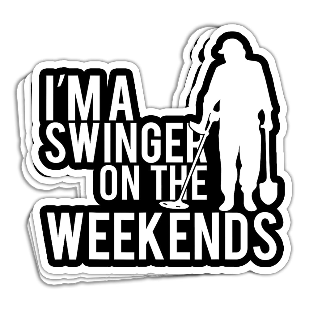 HUVITEE | Swinger On Weekend Metal Detecting Stickers Metal Detector Stickers Detecting Decal Detectorist Gifts Gifts Decoration Bumper Laptop