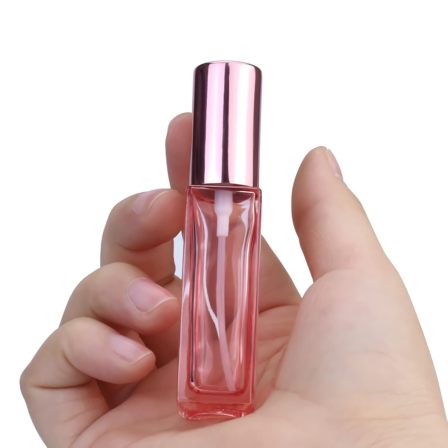 12 Pezzi 30ml Vuoto Bottiglie Atomizzatore Vetro Rosa di Profumo con Tappi Rosa, Flacone Spray per Nebbia Riutilizzabile Portatile, Bottiglia di Profumo, Cosmetica, Viaggio