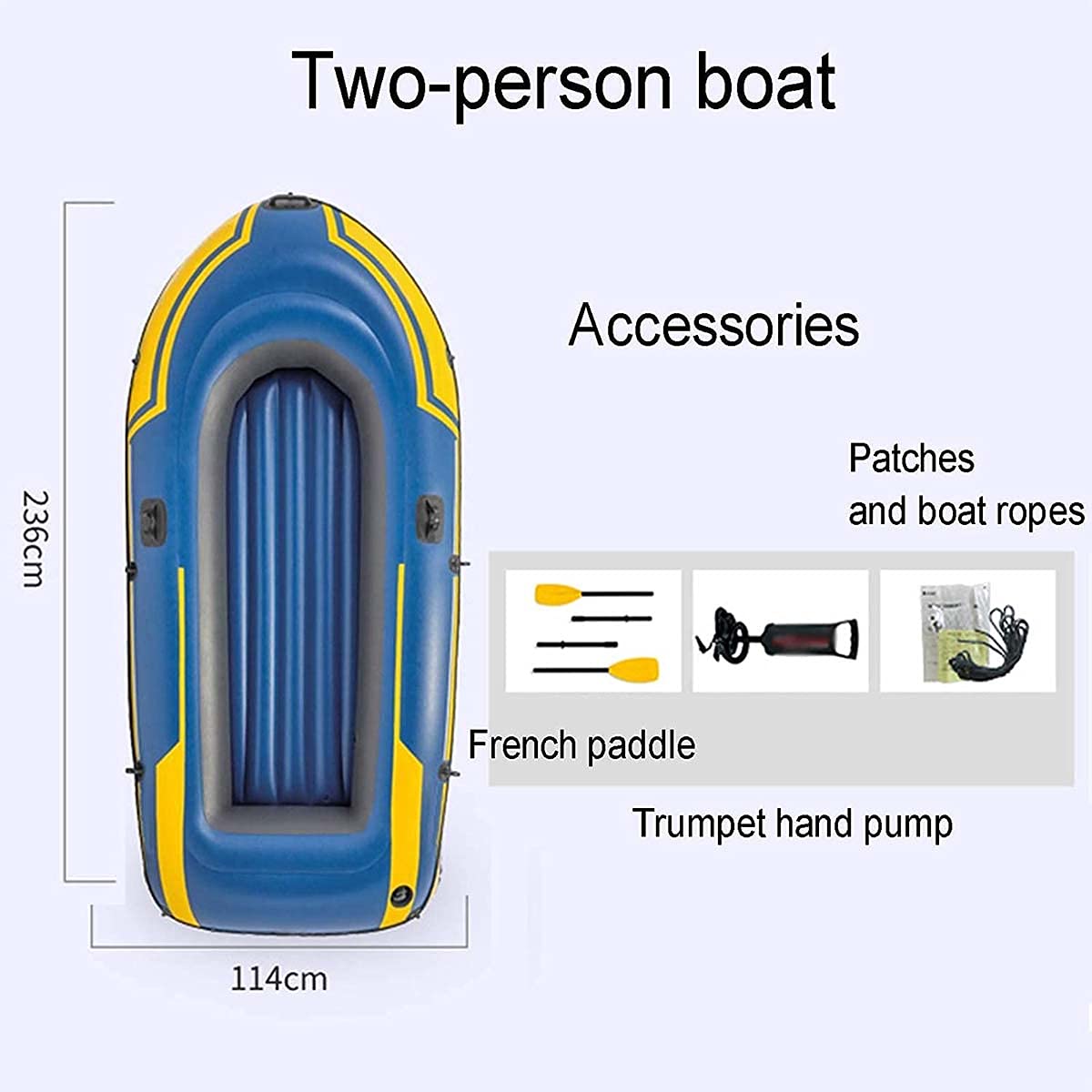 KANBUN Kayak, Set di Canoa Gonfiabile da 2-3 Persone, zattera di Barca in Kayak Marino, gommone Sport Acqua