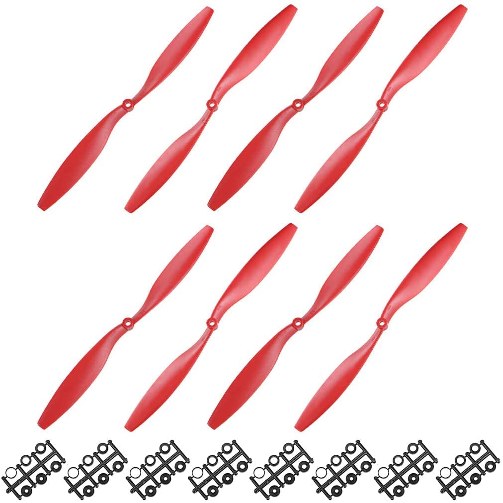Hélices RC CW 7x5 Pouces – 3 Pièces En Nylon Gris – Adaptateurs Inclus – Pour Avion Jouet