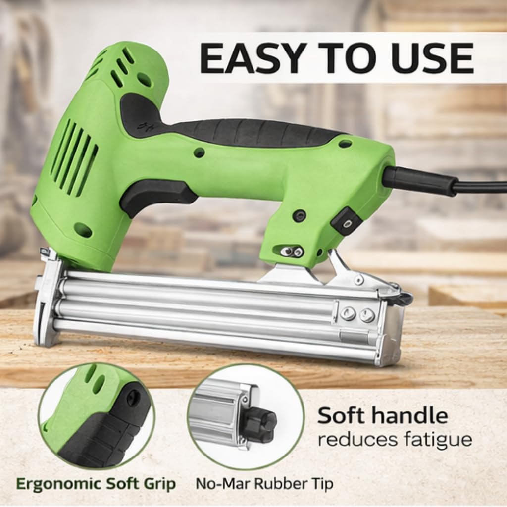 Chiodatrice elettrica 1800 W con filo – chiodatrice per legno e mobili fai da te, capacità 100 chiodi, lunghezza max 30mm, leggera e maneggevole per lavorazione del legno