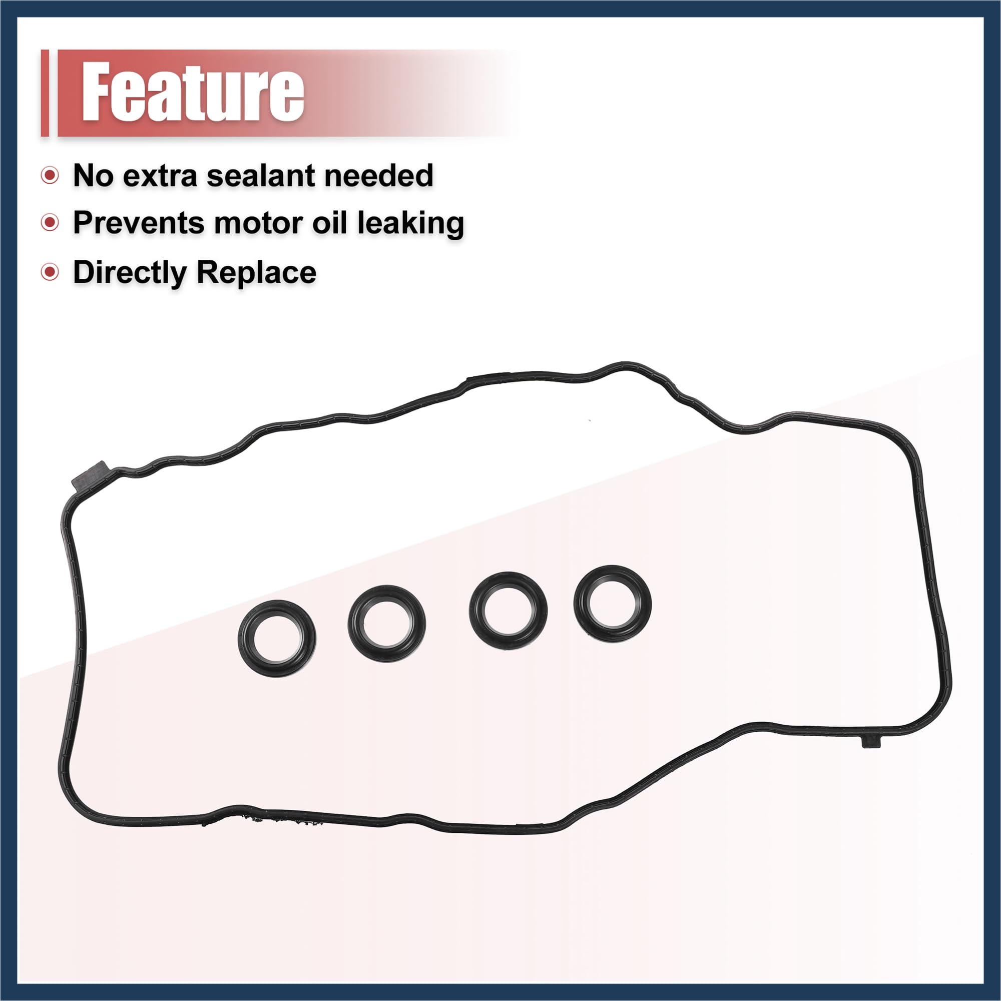 X AUTOHAUX Valve Cover Gasket Set VS50606R For Honda Civic 1.7L D17A1/D17A2 Engine (2001-2005) - View #3