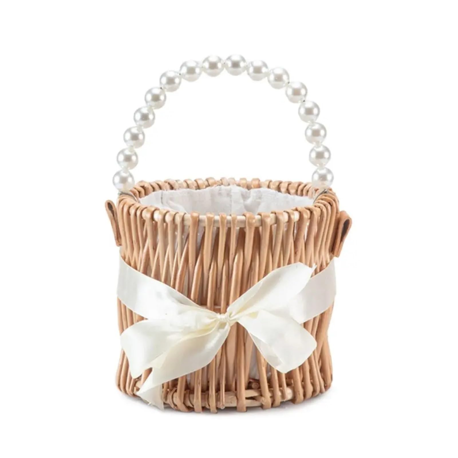 Willow Rattan Flower Girl Baskets Sturdy Woven Basket Arrangement Storage With Handle Picnic Container