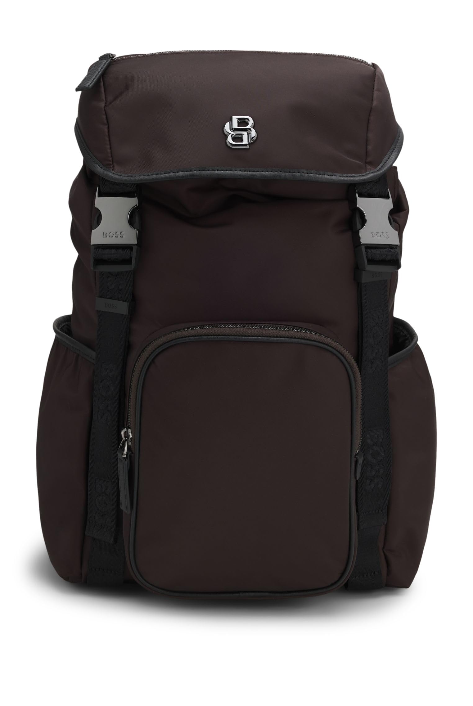 BOSS Herren B Icon Rucksack aus Twill mit Double-B-Monogramm Dunkelbraun Stck