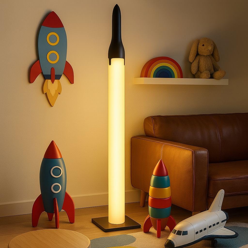 Grandeur Floor Lamp - Modern Orange & White LED Light -12