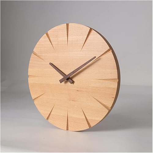Sala de estar de lujo etiqueta de madera Digita relojes pared decoración del hogar diseño de madera retro reloj reloj de pared regalo (color  9.8 in