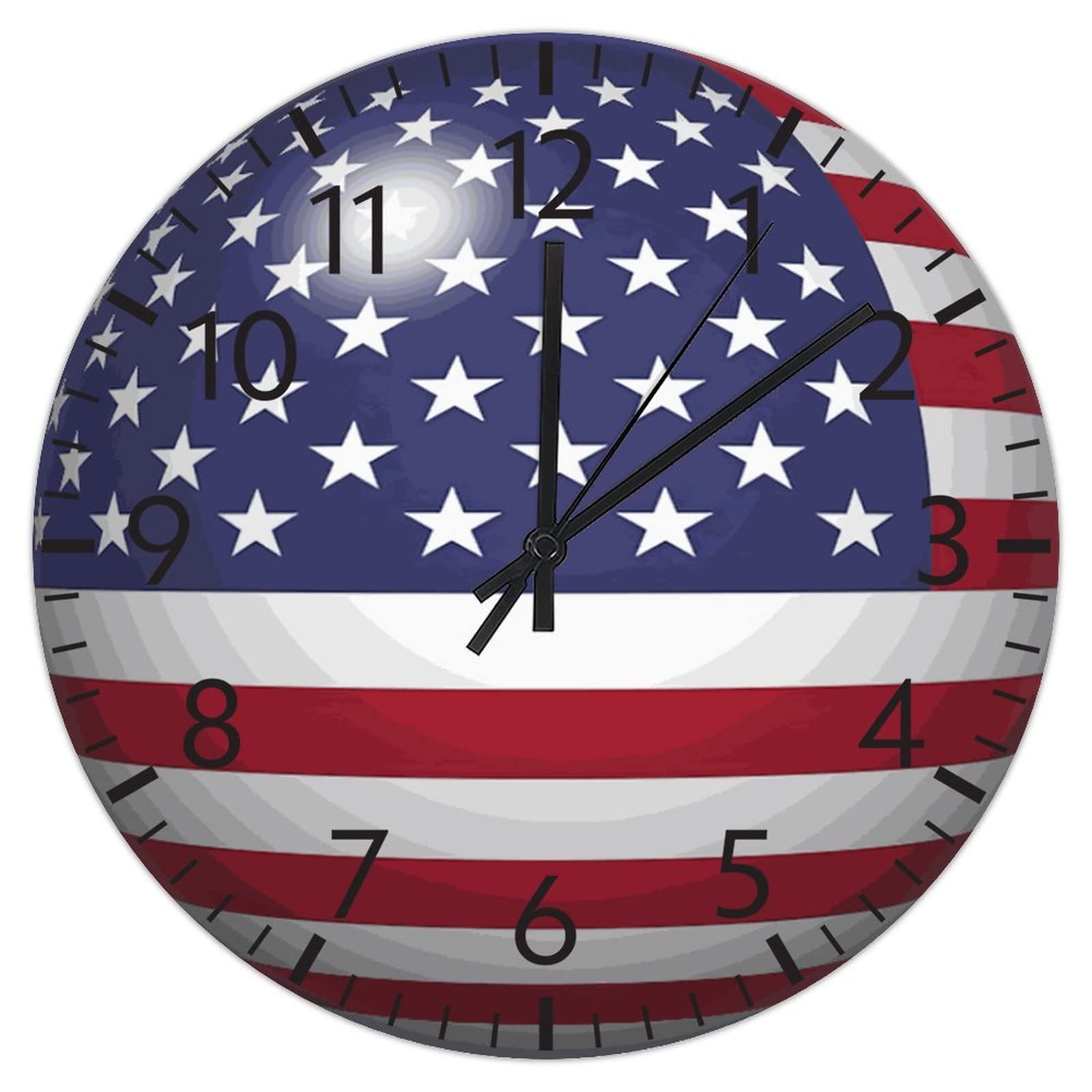 Horloge murale drapeau USA silencieuse pour décorer un bureau américain