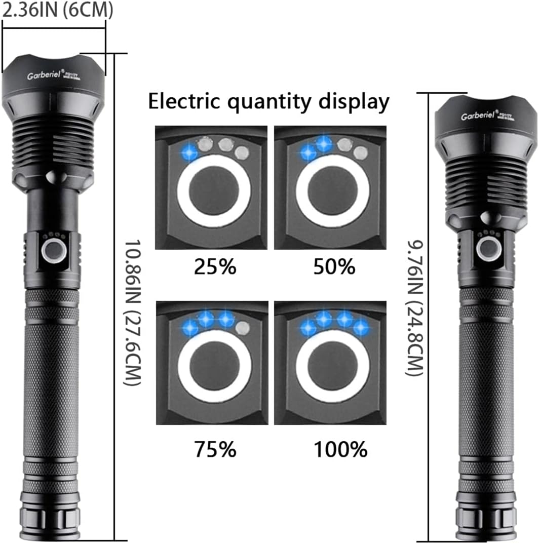 Garberiel Tactical Flashlight Rechargeable Waterproof Photo
