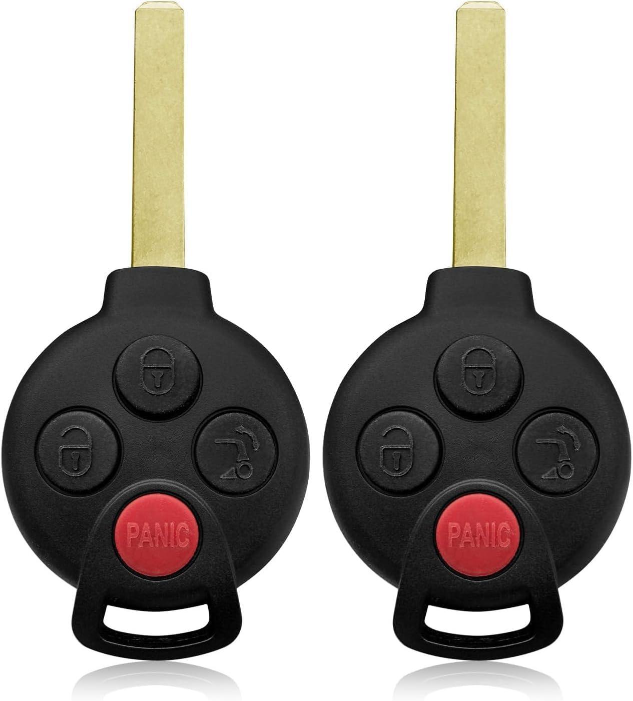 Replacement for 2012 2013 2014 2015 Mercedes Smart Fortwo Key Fob Remote Control KR55WK45144 4 Buttons 315MHz (Pack of 2)