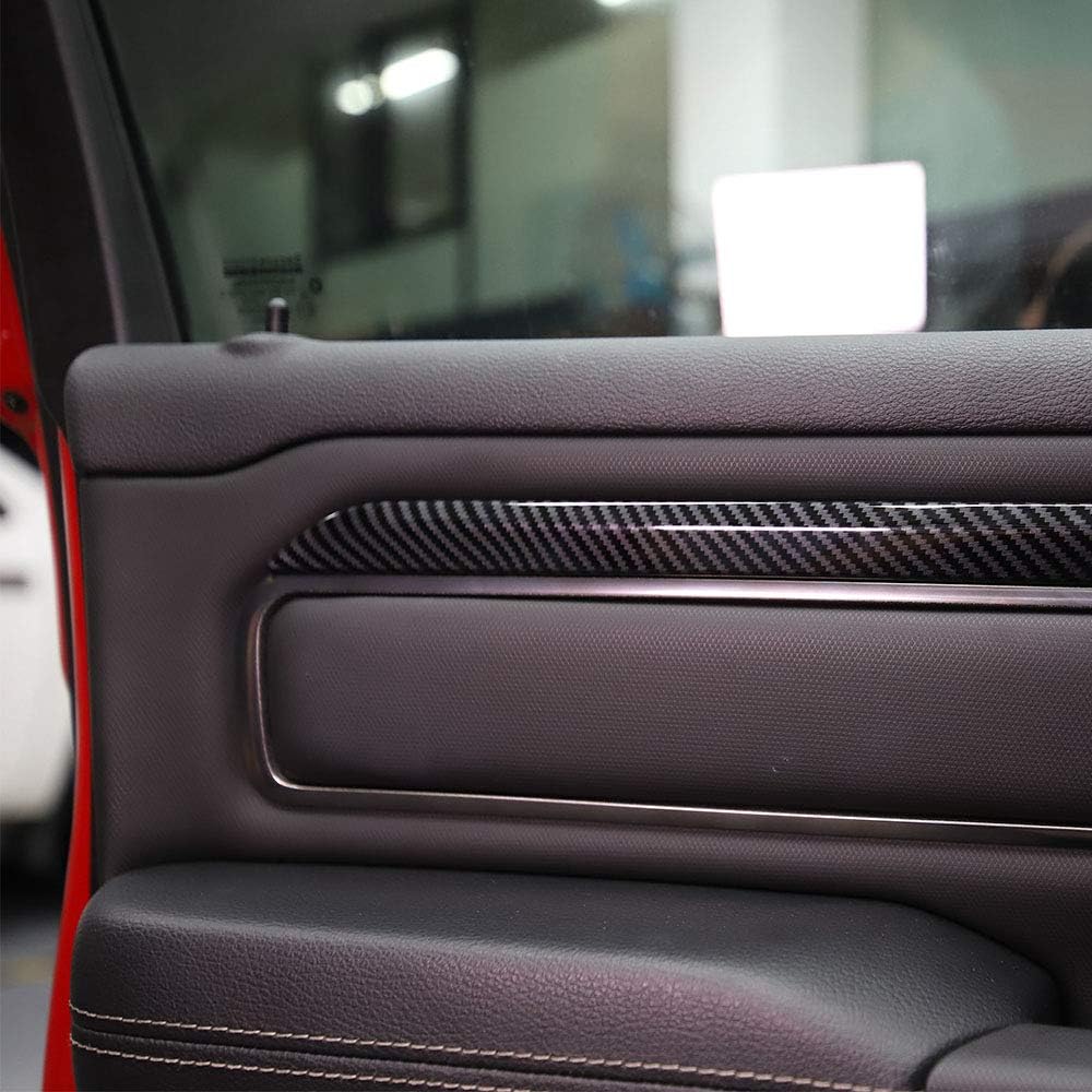 Korlot Carbon Fiber Style Interior Door Panel Decor Trim Cover for Dodge RAM1500 2019-2026 (4-Door)