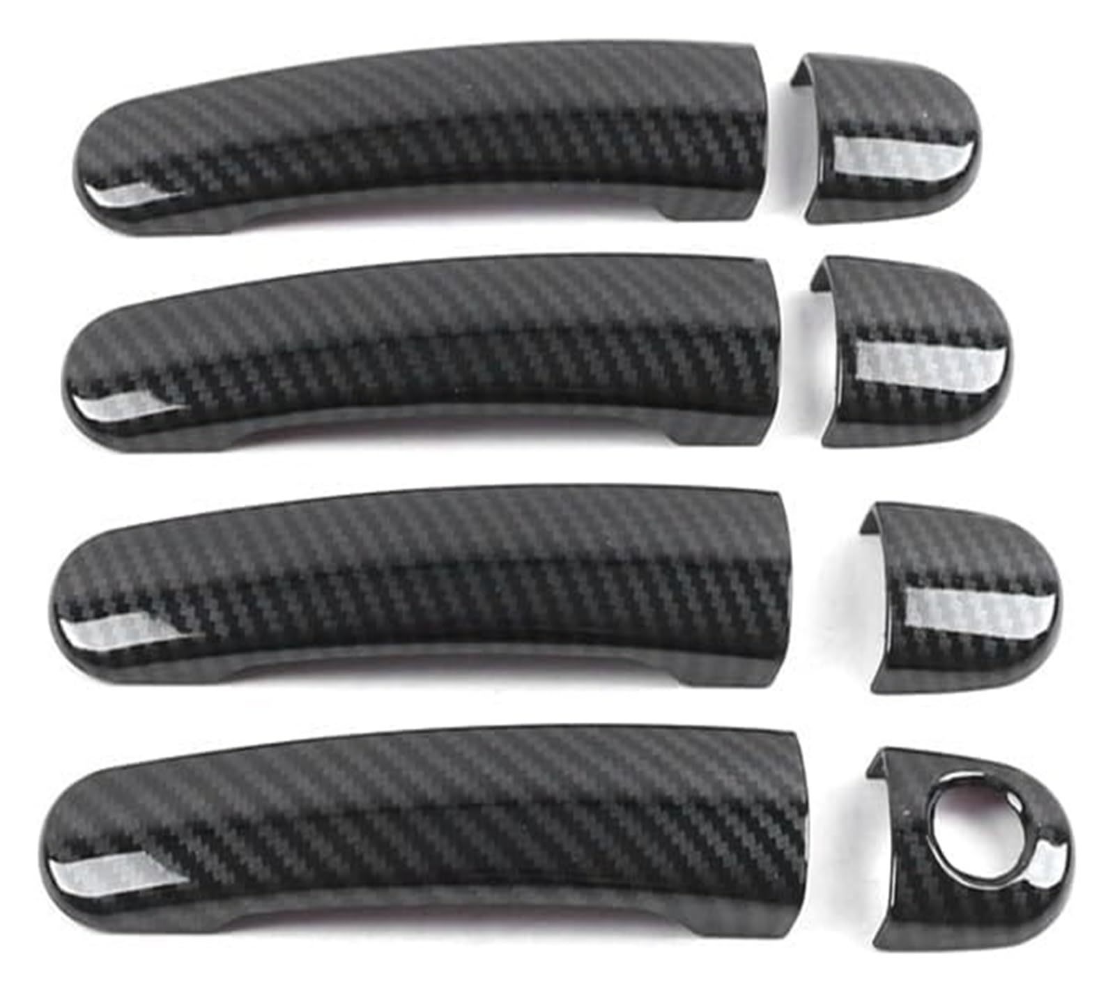 Qwqthgs Carbon Texture 2 Car Exterior Door Handle Cap For Seat For Leon Mk1 For Toledo For Ibiza For Altea For Cordoba Carbon Fiber Style Abs Chrome Car Exterior Door Handle