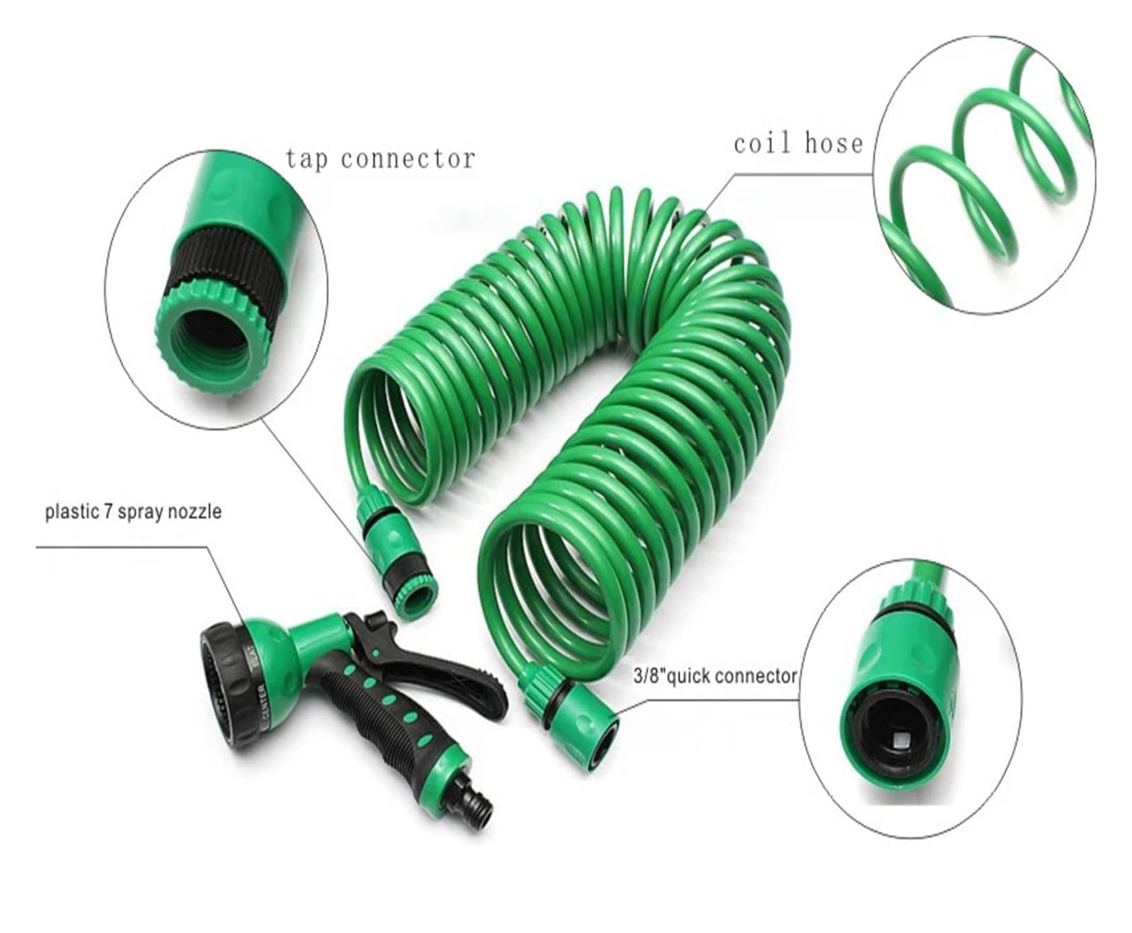 Juego de mangueras de jardín extensibles Manguera de alta presión for riego de flores y verduras, manguera telescópica for lavado de coches domésticos(15M)