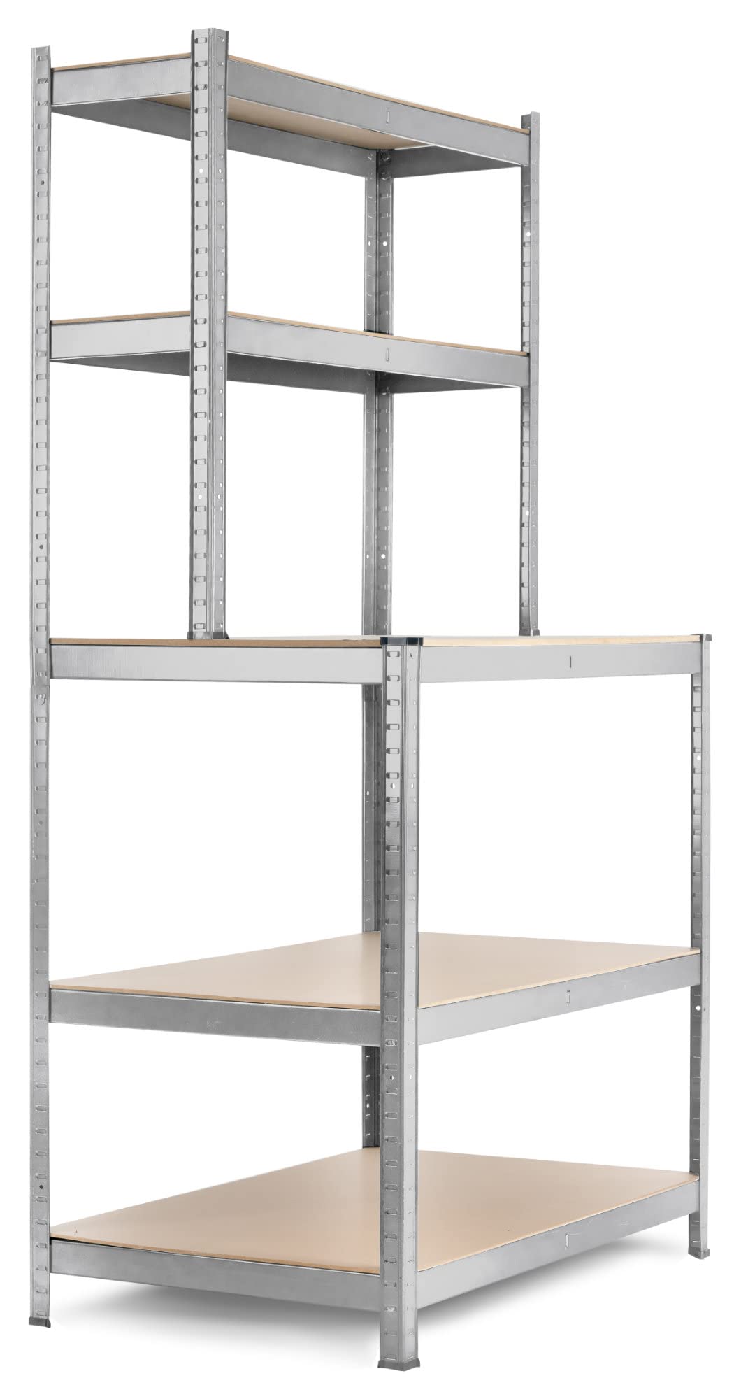 Stagecaptain WBR-175 SR Scaffale da Banco da Lavoro con Ripiani in Legno | Robusto scaffale a incastro per officina, magazzino, cantina e dispensa, Struttura metallica zincata, Peso: ca. 21 kg