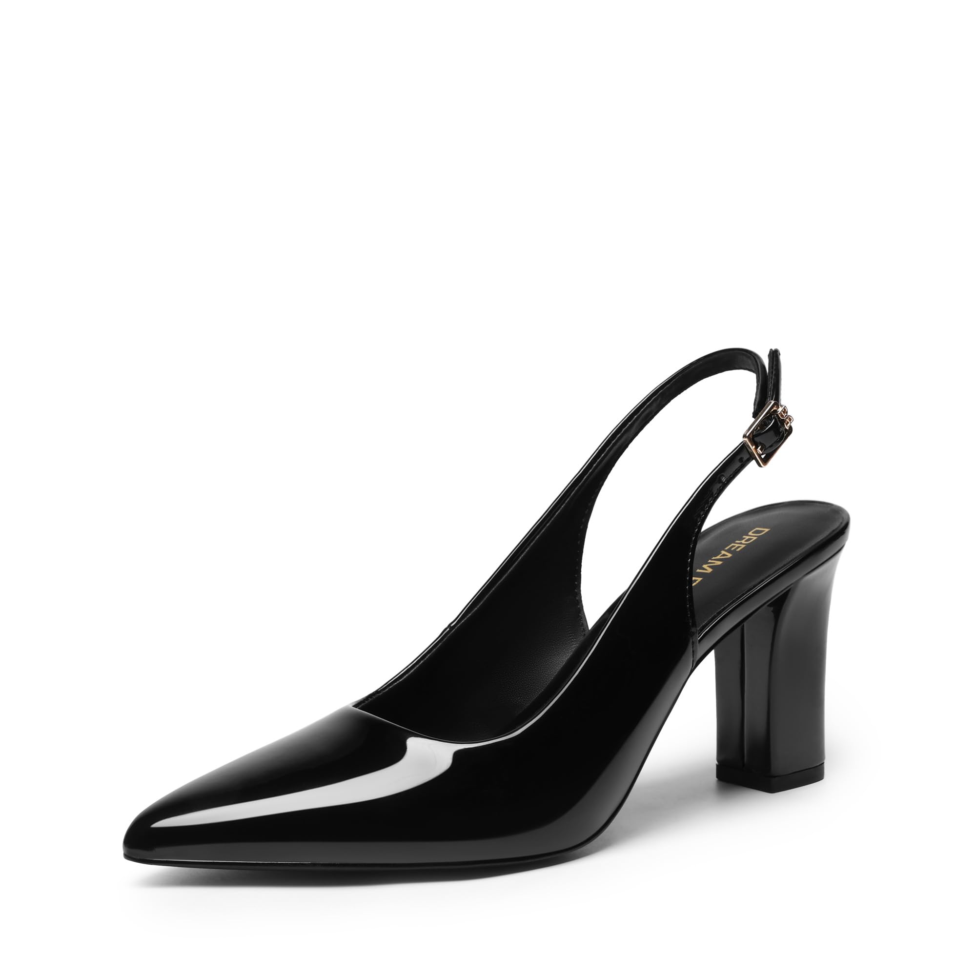 DREAM PAIRS Scarpe Donna Slingback Tacco | Tacco blocco 8 cm, soletta in schiuma PU 4 mm, suola antiscivolo, design elegante per ufficio.