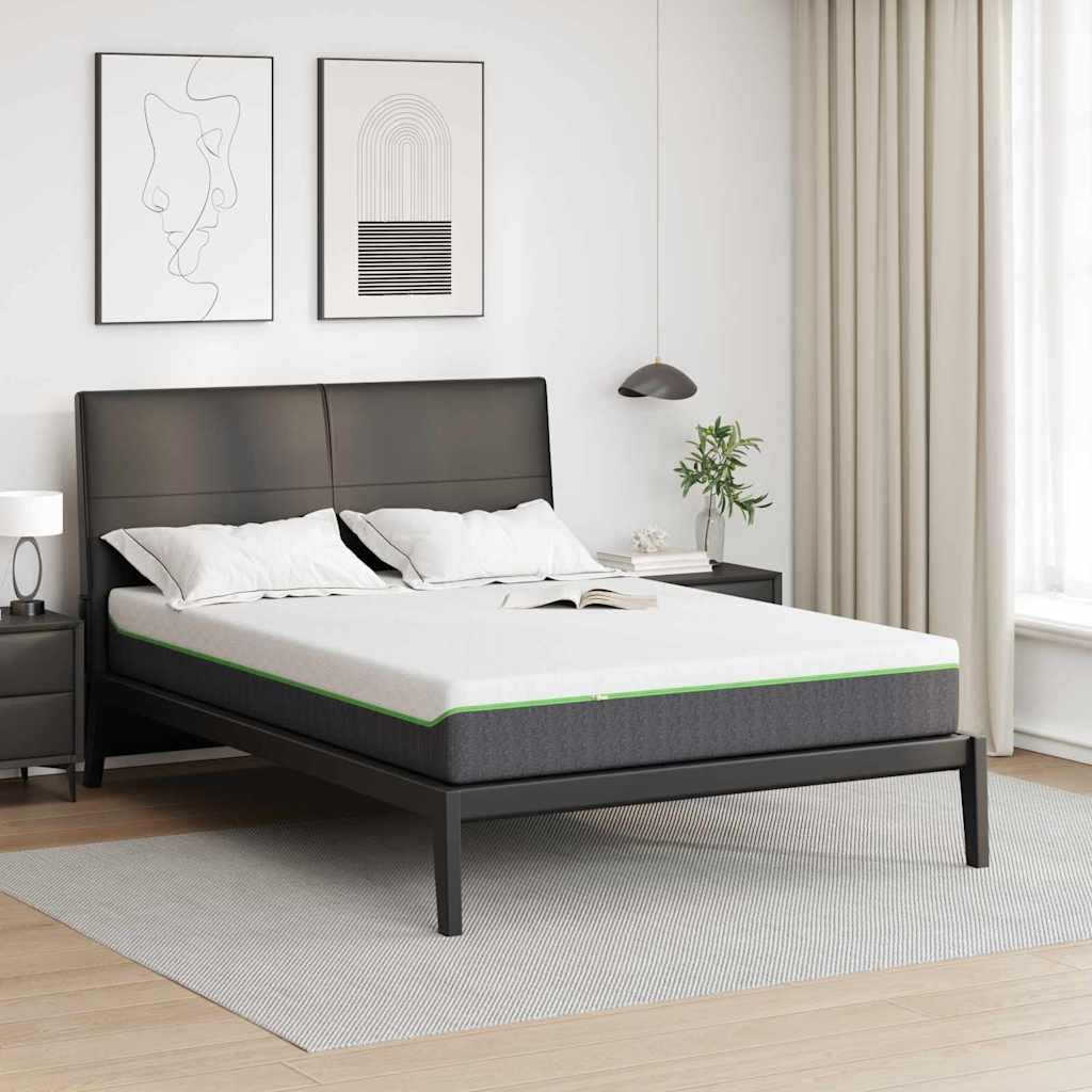 Materac biały i szary, 140 x 190 cm, żakardowy materiał ze sprężynami kieszeniowymi, pianka memory, pianka żelowa, 7 stref, oddychający, ergonomiczny, do sypialni i łóżka kontynentalnego