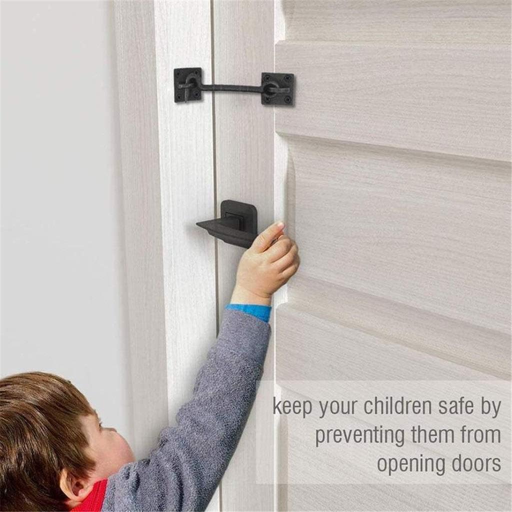 Gate Latch,gate Lock, 2 Pcs 4 1/2" Sliding Barn Door Lock Latch Hook & Eye Cast Copper Hardware for Wood Doors Window Gate Cabinet