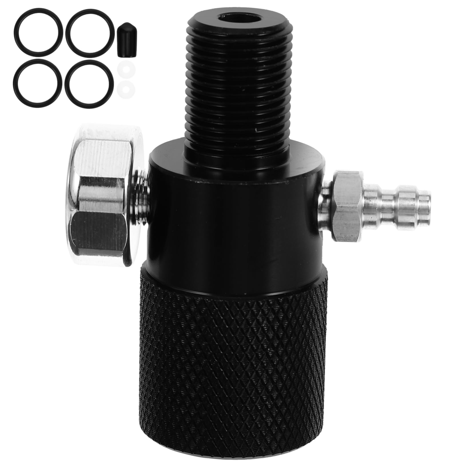jojofuny Inflatable Adapter for Co2 Quick Filling 8mm Quick Connect Pressure Gauge Night Light Aluminum Alloy