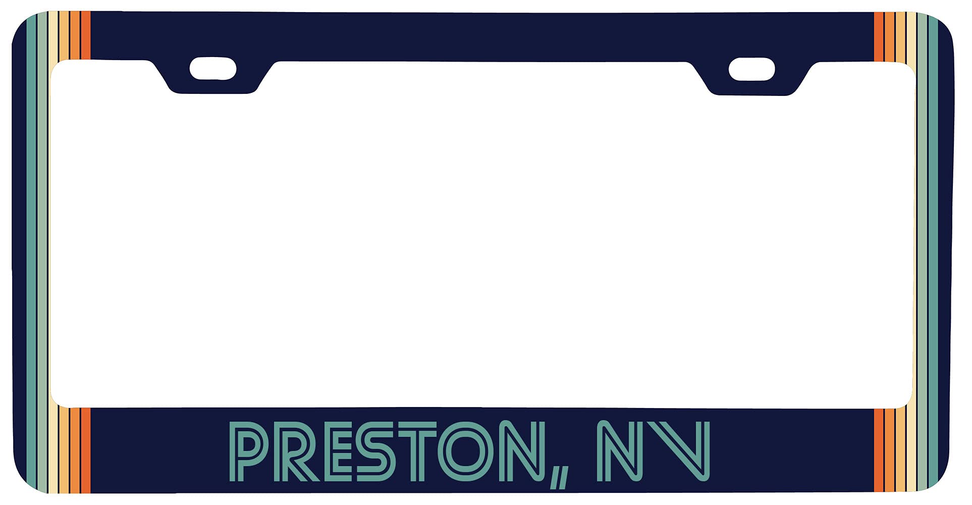 Preston Nevada Car Metal License Plate Frame Retro Design