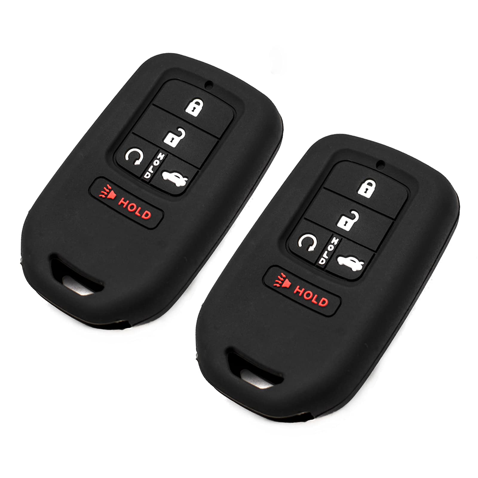 Silicone Key Fob Cover Fit for Honda Civic Accord Pilot CR-V Insight Passport Smart 5 Buttons Keys Car