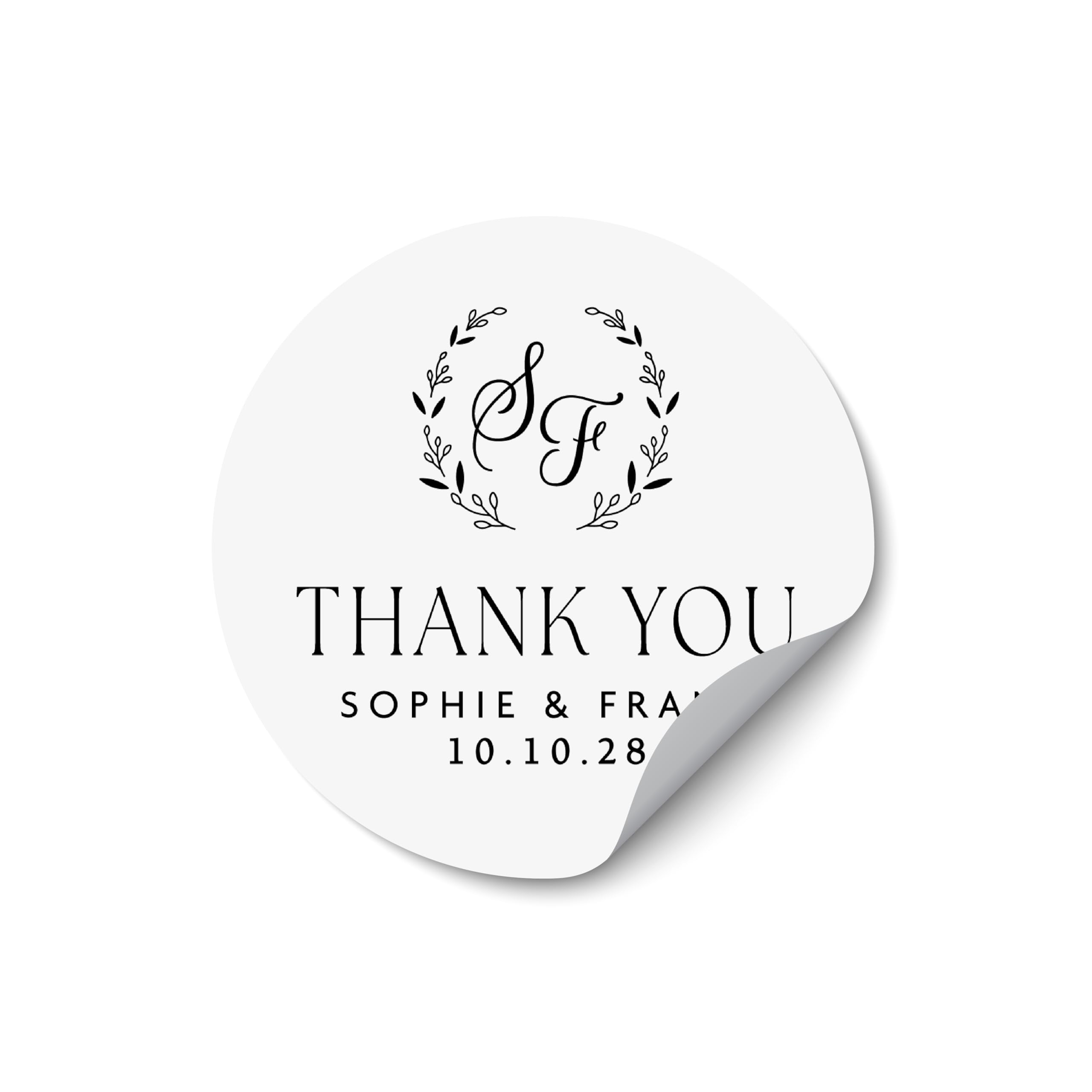 Luxury Initial Seal Labels for Wedding Invitations, Clear Bridal Initial Decals, Gold Foil Couple Initial Stickers, Personalised Envelope Seals - RW51