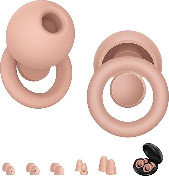 Ear Plugs for Sleeping Noise Cancelling, Comfy Silicone Ear Plugs for Noise Reduction 30dB/35dB, Reusable Hearing Protection Earplugs with 6 Silicone Eartips and 4 Memory Foam Ones, Pink