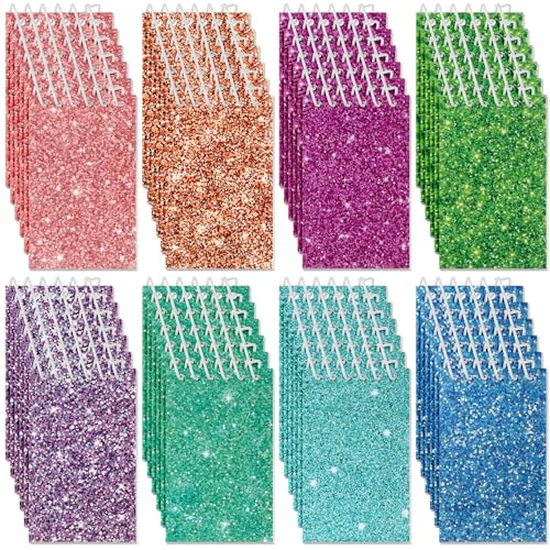 Image of Glenmal 48 Pcs Mini Notepads for Kids Party Favors Mini Tie Dye Note Pads Glitter Colorful Little Pocket Notepads for Girls Gift Classroom Rewards 20 Pages Each (Solid Color)