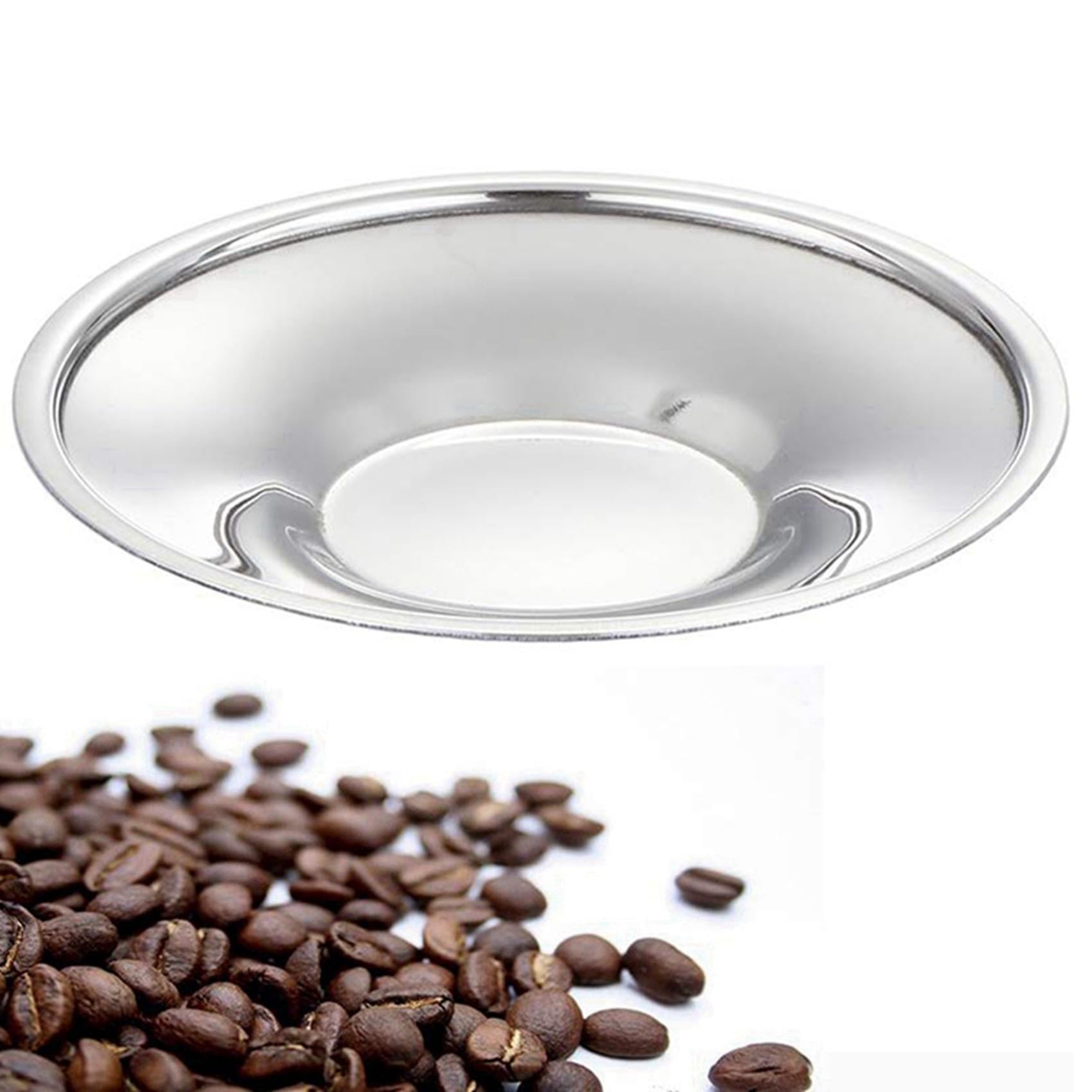 Juego de Tazas de Café con Aislamiento - Tazas de Café Espresso de Doble Pared de Acero Inoxidable de Té de Capuchino con Leche con Platillo Y Cuchara 125 Ml (Juego de 6)