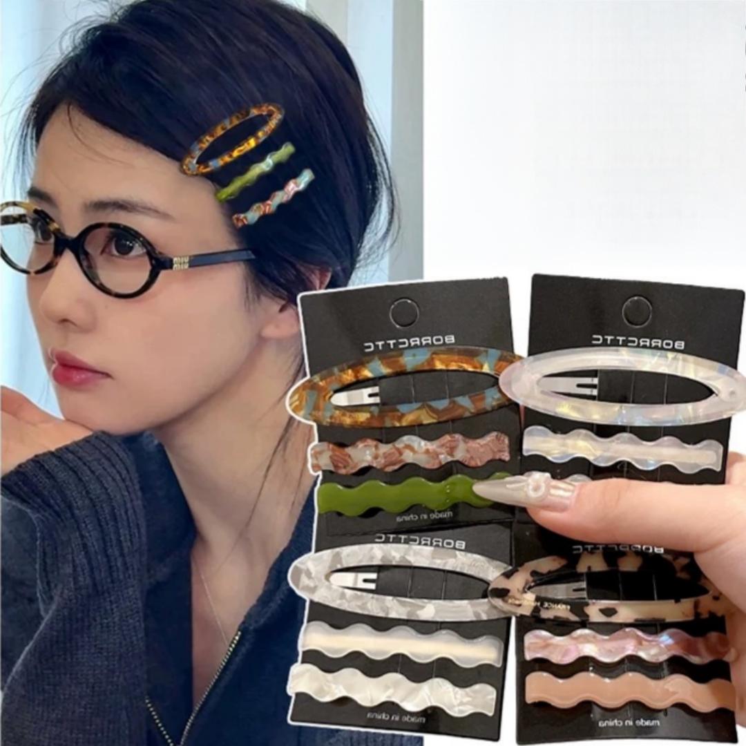 Amazon.co.jp: [WENJESO] シンプルアセテートヘアクリップ サイド/前髪
