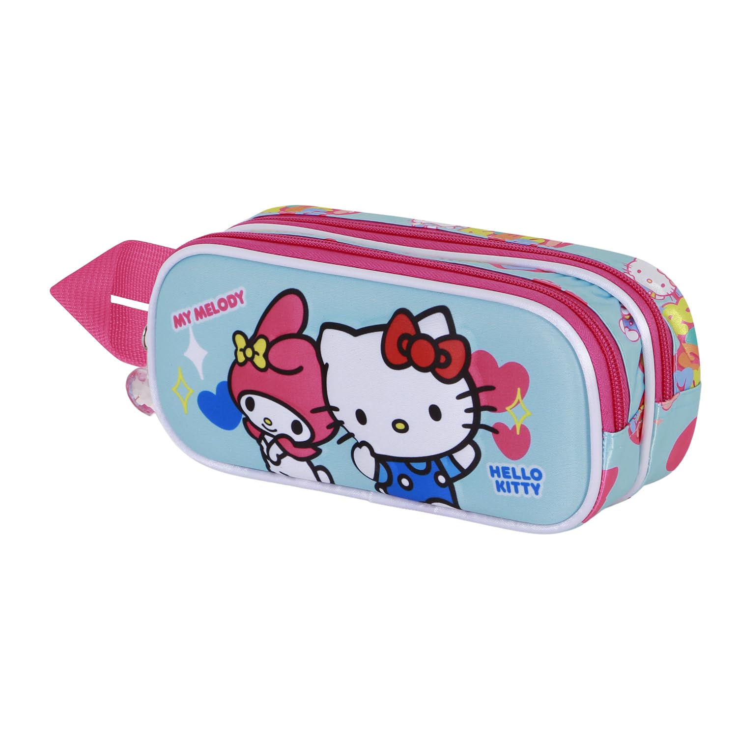 Karactermania Sanrio Hello Kitty Friendship-3D Double Pencil Case, Blue, 22 x 10 cm