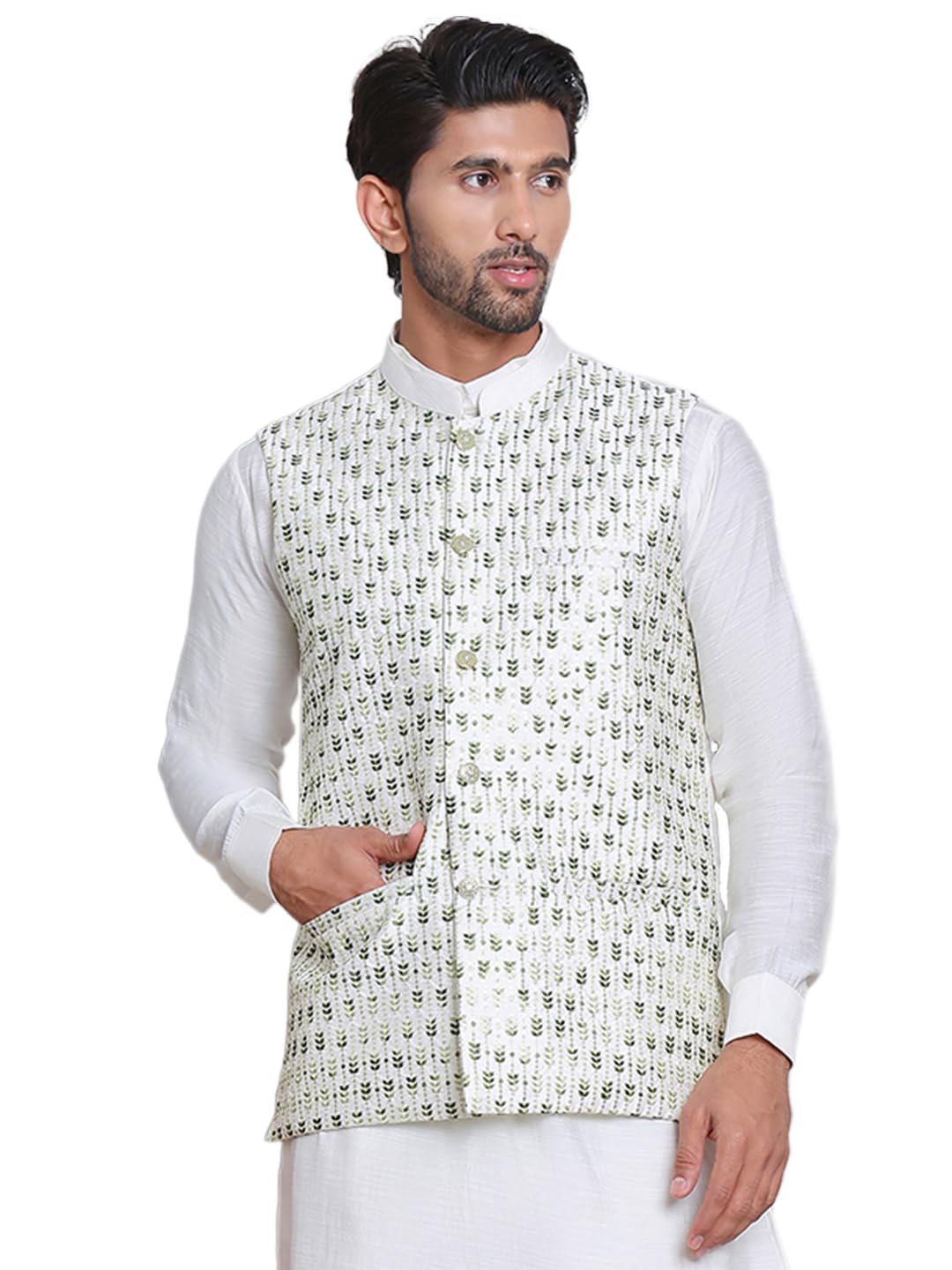 jompers Embroidered Nehru Jacket For Men-picture-29