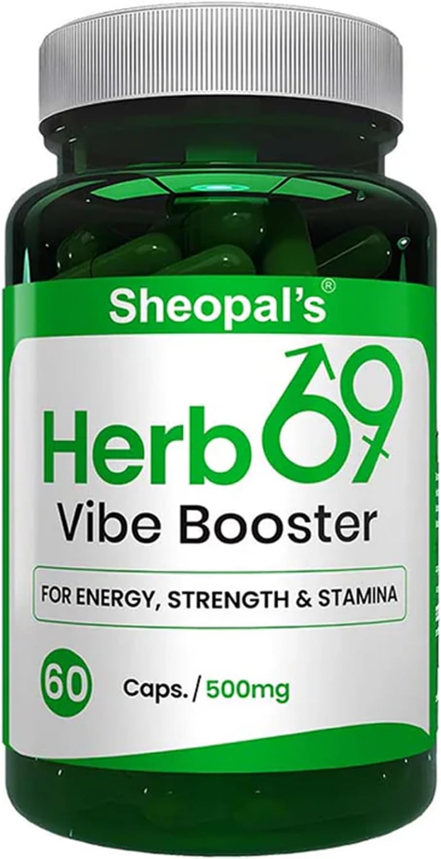 Sheopals Herb 69 Vibe Booster for Men | Ayurvedic Helps Increasing Vitality & Energy Booster | With Shudh Shilajit Safed Musli, Ashwagandha, Shatavari | 60 Capsules | Boosts Stamina & Performance