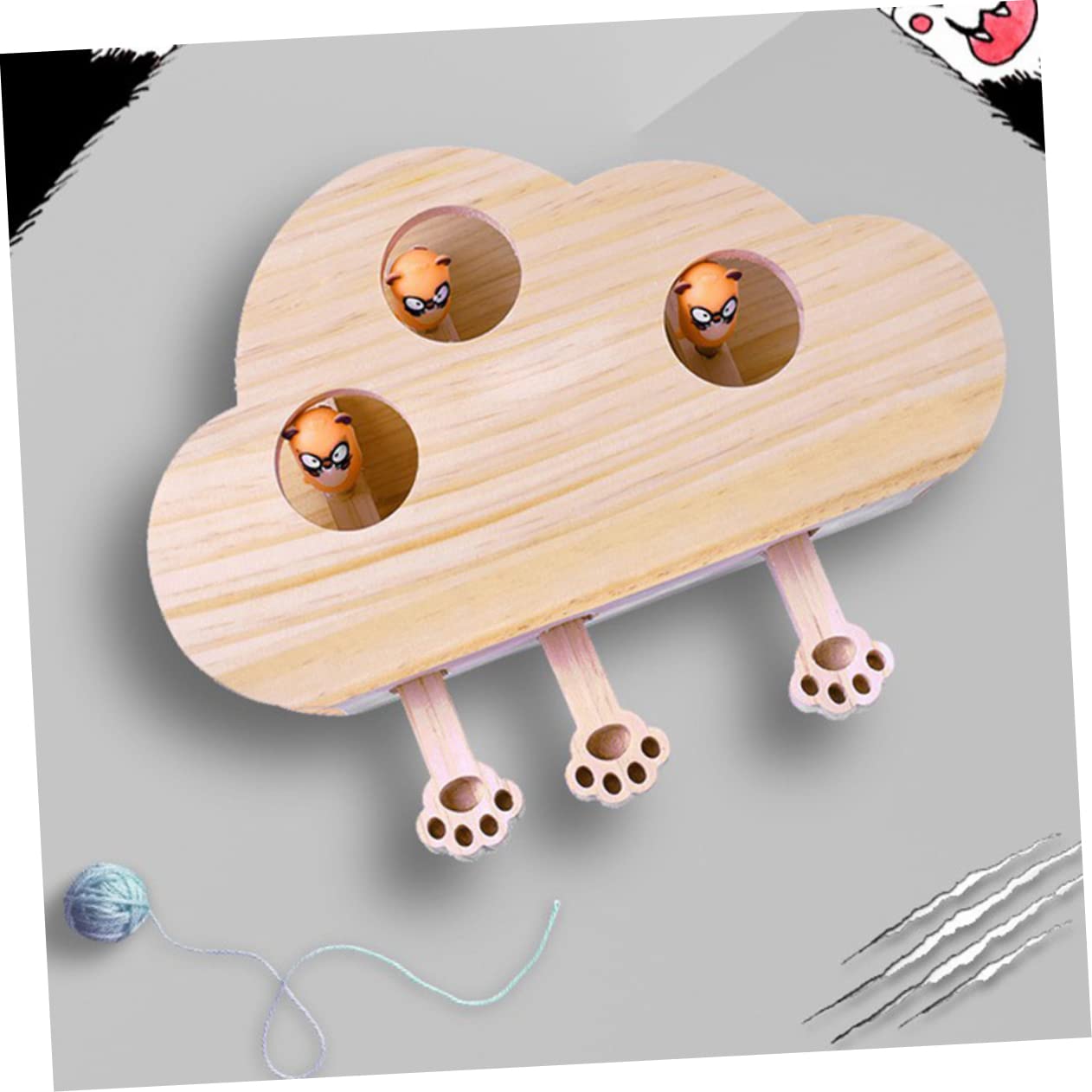 Sosoport Juguete para Gatos y Ratones Rascador Divertido y Creativo Patrón Cloud Beat