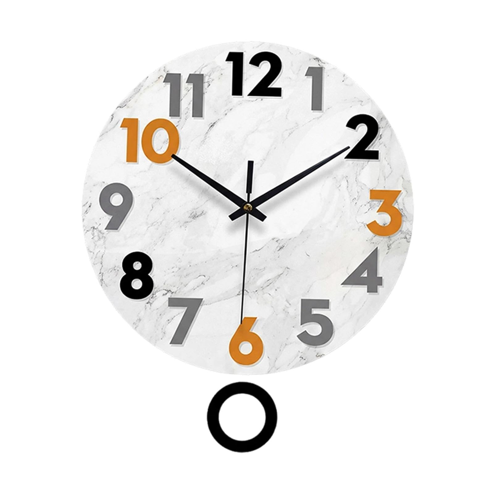 Horloge murale ronde silencieuse Baoblaze noire pour salon et chambre