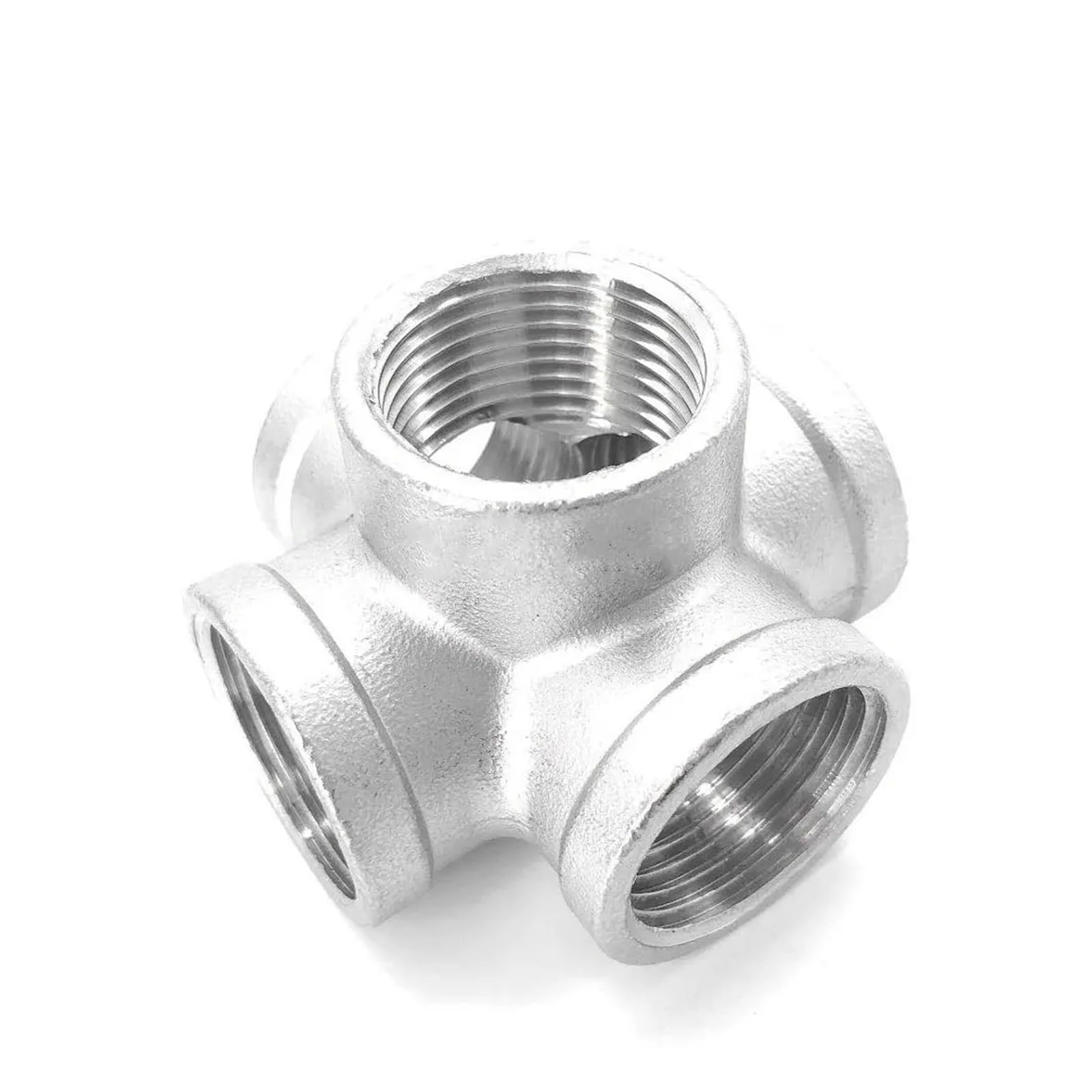LIUCH 1/4" 3/8" 1/2" 3/4" 1" 1-1/4" 1-1/2" 2" Femmina 3 4 5 Modi Angolo Croce in Acciaio Inox 304 Raccordo Connettore Acqua Gas(4 Ways,BSPT Female_2")