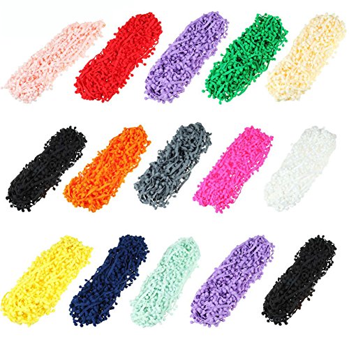 Zhiheng ZHUKM-POMRIBBON 20 Yards Pom Poms Fringe Ball Trim Sewing Ribbon Embroidered Lace Tassel Applique thumb #6