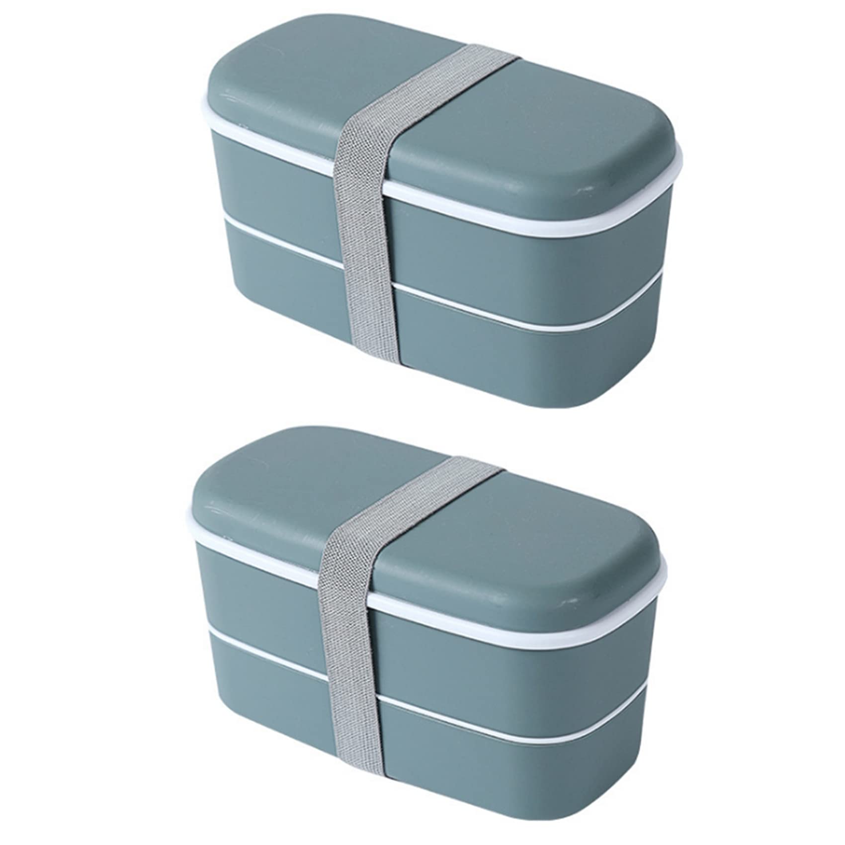 Hndhbfgrt 2X Microwavable 2 Layer Lunch Box with Compartments Leakproof Bento Box Insulated Food Container Lunch Box Green