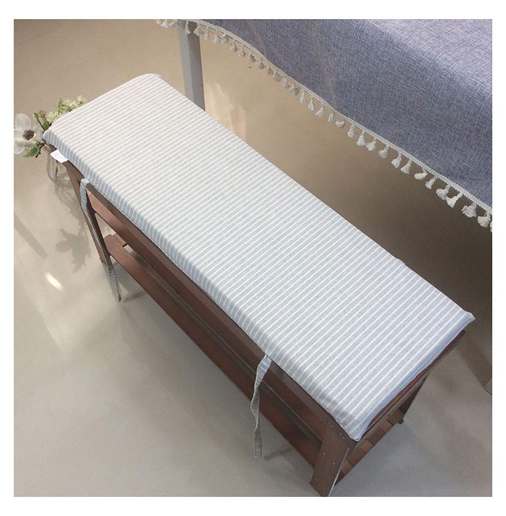 Coussin de banc antidérapant avec nœuds d'attache et housse lavable 4 cm