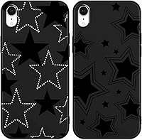 Vista 57 de Paquete de 2 Fundas Lindas y Geniales de Estrellas Negras para iPhone 7/8 / SE 2020 / SE 2022 de 4.7 Pulgadas, Funda Estética, Antiarañazos