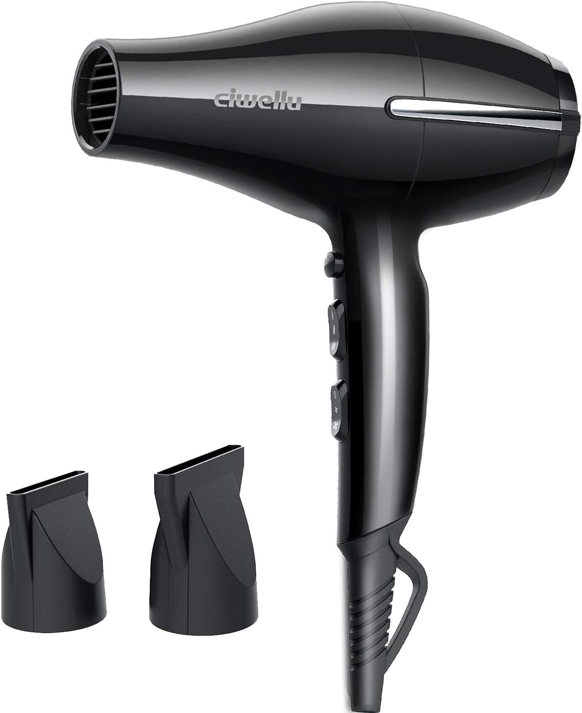 Professional Hair Dryer 2200W AC Motor Negative Ionic Technology Ciwellu Blow Dryer with 3 Heat & 2 Speed Setting (Black)